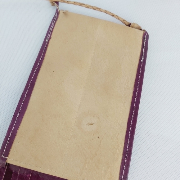 Handmade mini cross body leather purse with frange - Picture 9 of 9